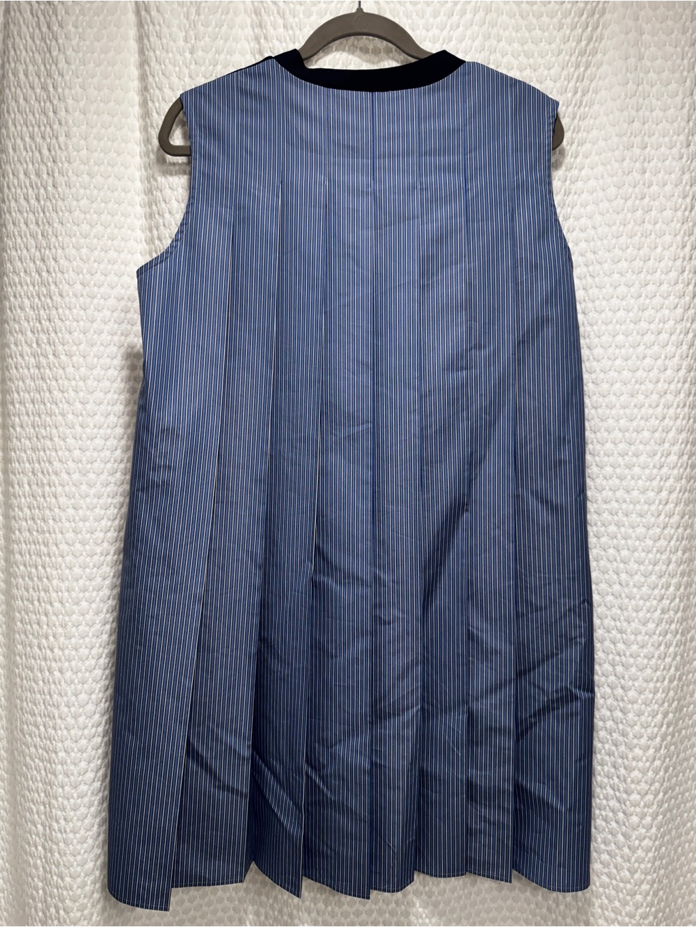 Sacai NWOT Navy Cotton Poplin Dress with Blue Stripe - Picture 2 of 7